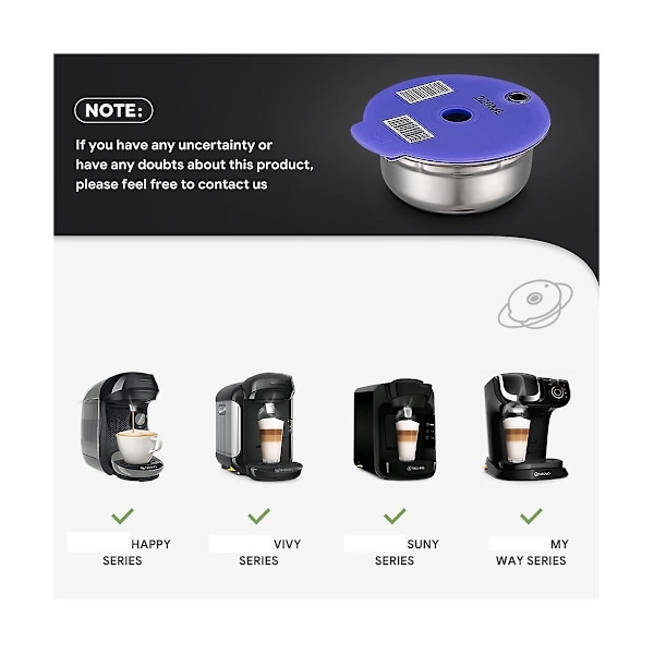 180ml Återanvändbara Kaffe Kapsel Pods För Maskin Serie Påfyllningsbara Filter Maker Pods