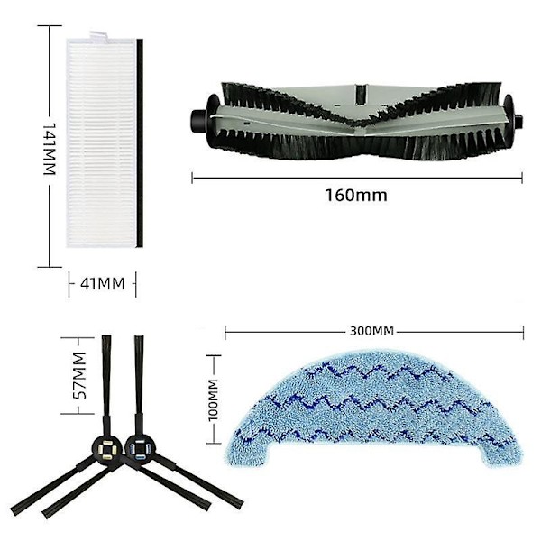 Støvsugertilbehørsett for A7/a9s/x785/x750/x800 - Reservedeler