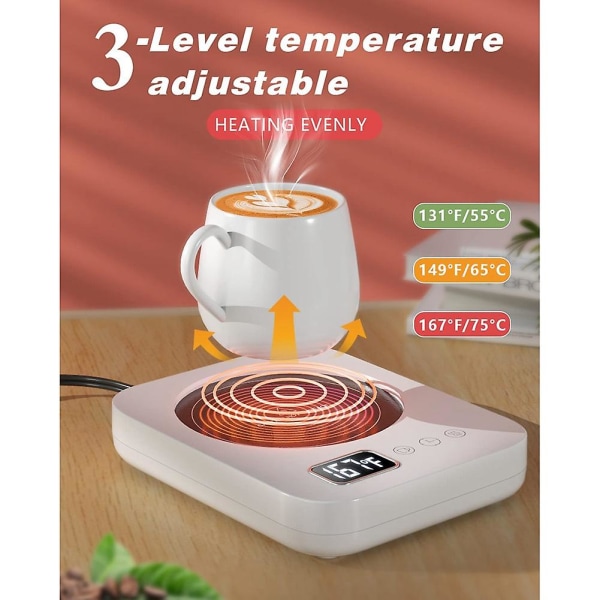 Kaffekopvarmer Kopvarmer Skrivebordsvarmer med 3 Temperaturindstillinger/Tyngdekraftsensor Switch/Automatisk Sl