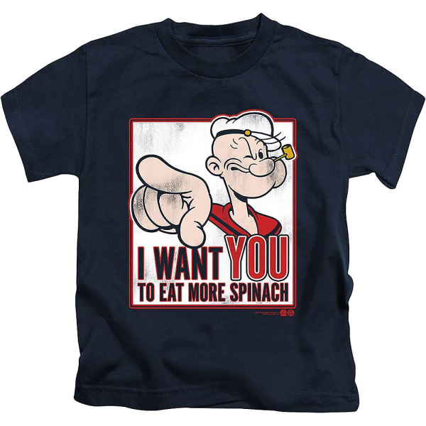 Youth I Want You To Eat More Spinach Popeye Shirt L