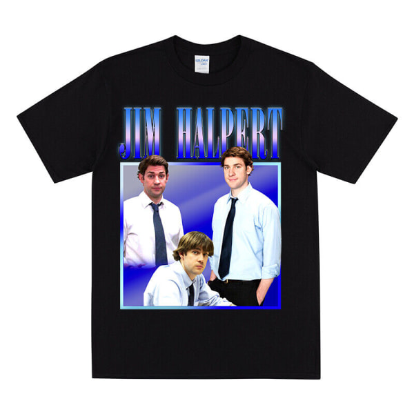 JIM HALPERT T-shirt Kontorskjortan för fans av kontoret Rolig unisex -tröja Black L