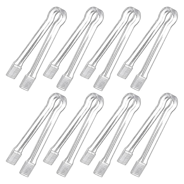 8 stk Plastbuffet-Tang Mini Bestikk Tang Forretter Tang Transparent Kjøkken Tang