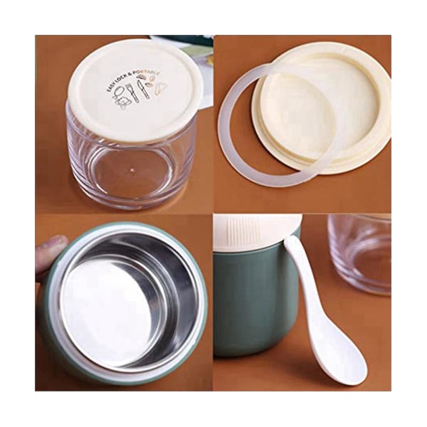 Havregrynskopp 400ml + Havregryn 300ml med sked 2 i 1 praktisk yoghurtkopp havregryn isolerad