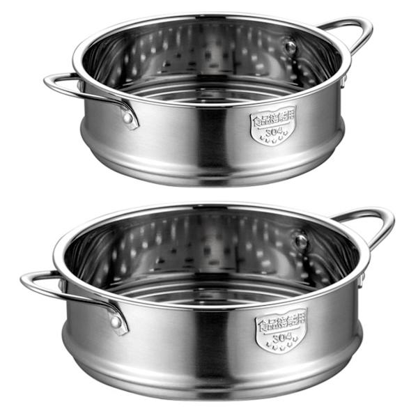 2 st Tjocka Matångkokare med Dubbla Handtag Ångkokare Mjölkpanna Köksredskap 20cm &