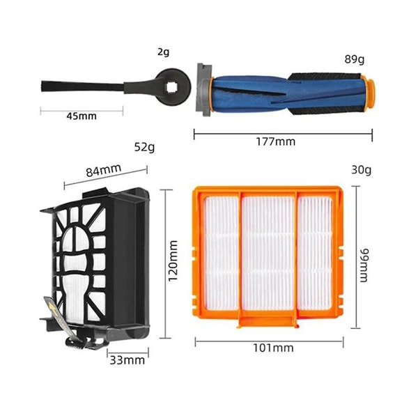 För Ai Av2501s Av2501ae Rv2502ae Rv2520aous Av2510aous tillbehörssats Borste Hepa-filter