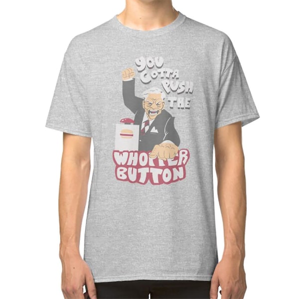 PUSH THE WHOPPER BUTTON T-shirt grey M
