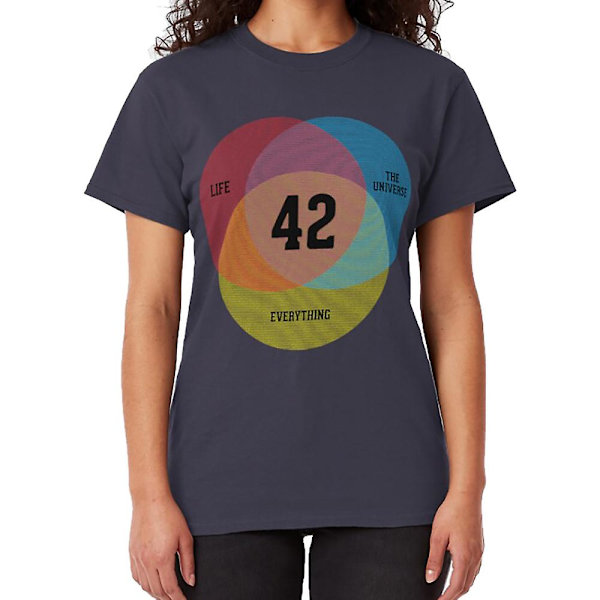 Venn-diagram: Livet, universet og alt T-skjorte navy XL