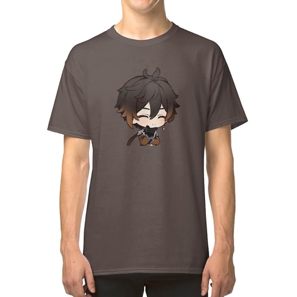 Zhongli Chibi, Genshin Impact T-shirt black M