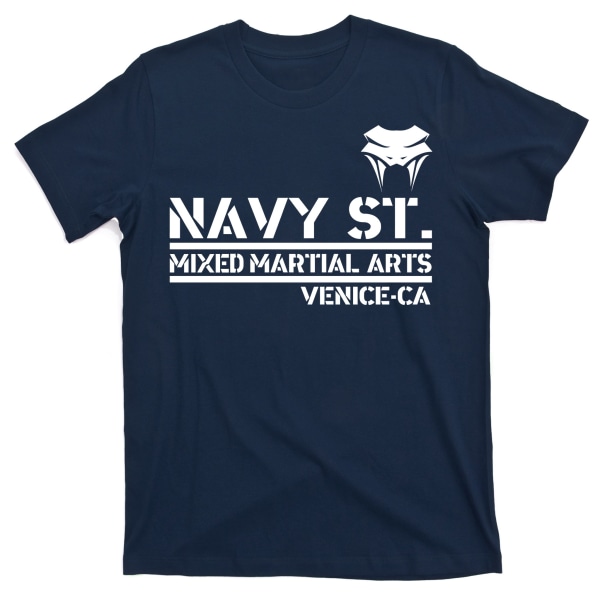 Navy St Mix Martial Arts Venice California Snake Logo T-skjorte M