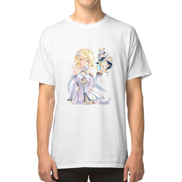 Söt Resenär och Paimon - Genshin Impact T-shirt M