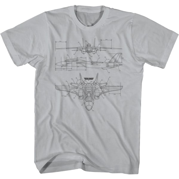 Flygplan Diagram Top Gun T-shirt XXL