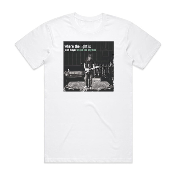 John Mayer Where The Light Is John Mayer Live In Los Angeles Album Cover T-skjorte Hvit M