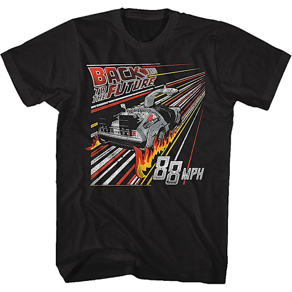 Retro Fire Tracks Tilbage Til Fremtiden T-shirt M