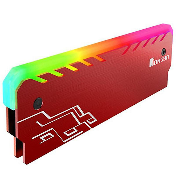 Jonsbo 2-pack RAM-kylare, lysande med omkopplingsbar RGB-belysning, Röd