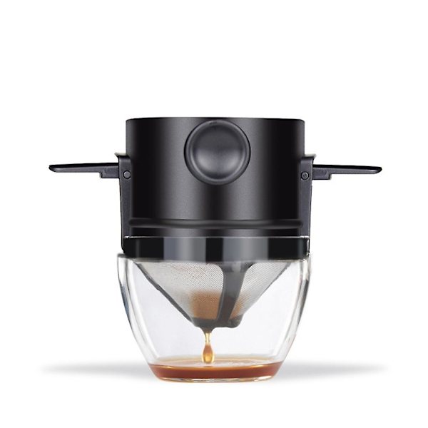Häll över kaffefilter Bärbar Rostfritt Stål Återanvändbar Kaffebryggare Mini Vikbar Papperslös 1