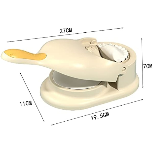 2 i 1 Dumpling Maker, Køkken Dumpling Maker Værktøj, Dumpling Form Tryk, Dumpling Hud Maker Dumpling Former Beige