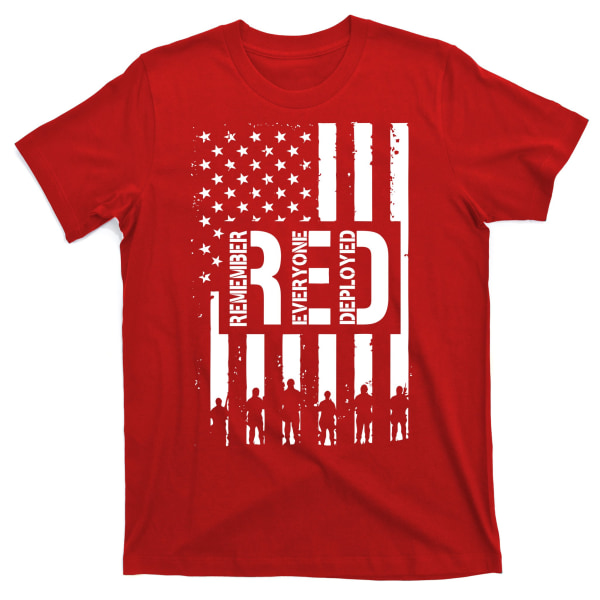 R.E.D Remember Everyone Deployed Red Friday T-Shirt L