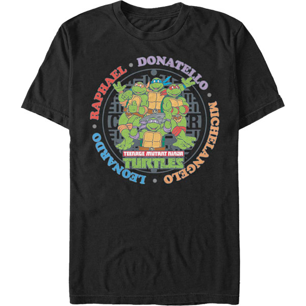 Teenage Mutant Ninja Turtles T-shirt med Navne M