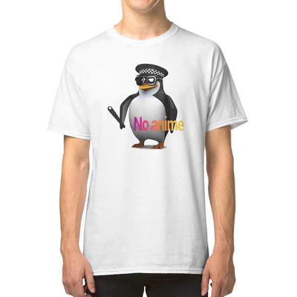 Ingen anime tillåten pingvinpolis T-shirt M