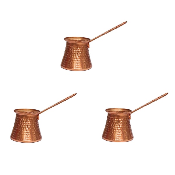 3X Kaffe Kanne Trehåndtak Tyrkisk Tyrkisk Kaffe Kanne 320ml Kaffe Tyrkisk Tyrkisk Kobber Kaffemaker