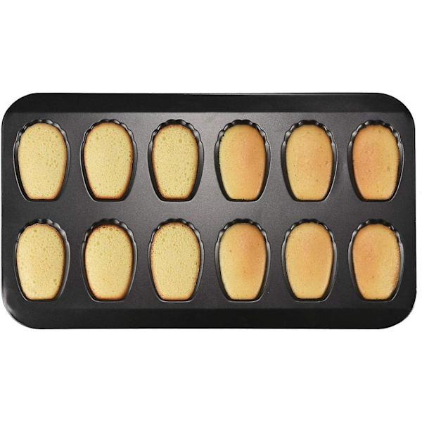 3-pakkauksen Madeleine-leivonnaiskulho, tarttumaton, 12 kuppia, kuorimuotilla
