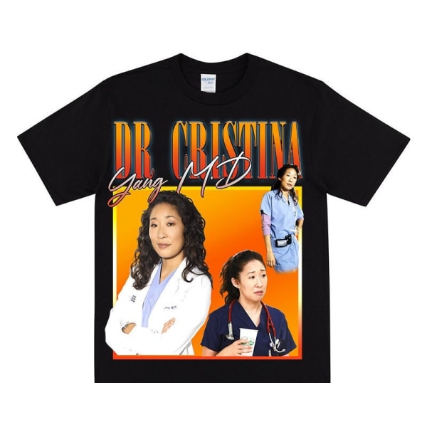 Dr CRISTINA YANG Homage T-shirt för Greys Fans Black M