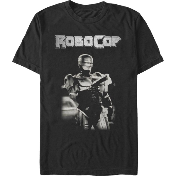 Svart och vit Robocop T-shirt L