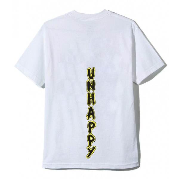 Unhappy Merch Hvit T-skjorte med Revnet Smil Lil Pump XXL