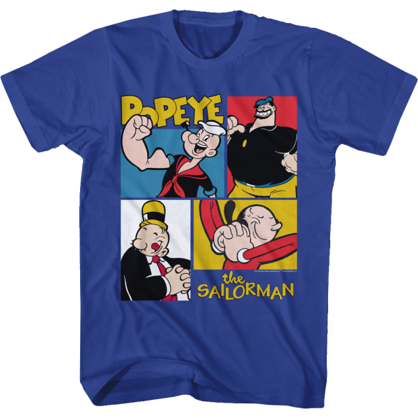 Karakterkvadrater Popeye T-skjorte XXL