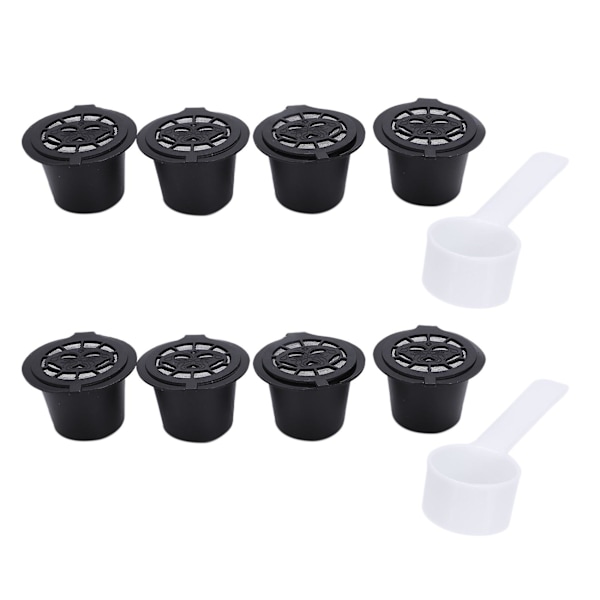 8X Återfyllningsbara Återanvändbara Kaffe Kapsel Pods För Maskin Skedar