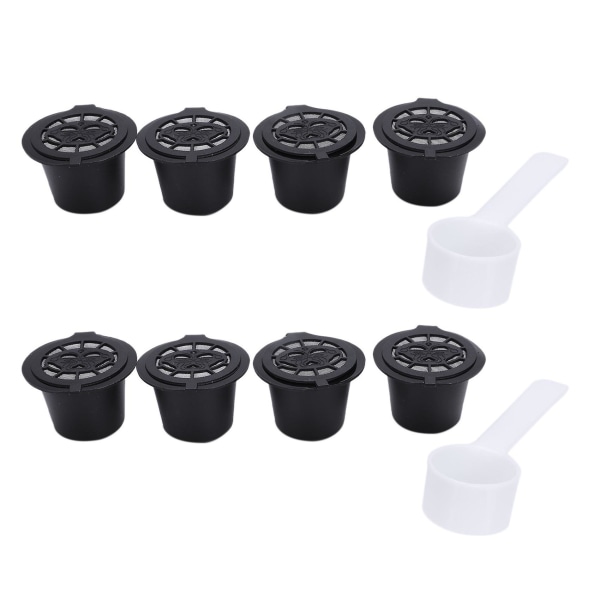 8X Refillable Reusable Coffee Capsule Pods For Machine Spoons