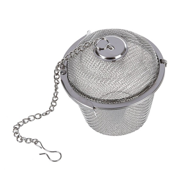 2 st. teefilter i rostfritt stål, låsbar, nätboll för te och kryddor, 6 cm i diameter