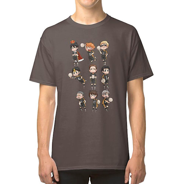 Haikyuu!! / Karasuno Chibs Tee-paita darkgrey