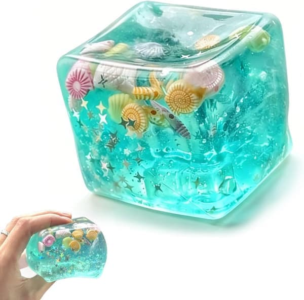 Premium Block Cube Squishy – Is-terning Squishies til voksne Squishy Cube Stress Cube (Grøn)