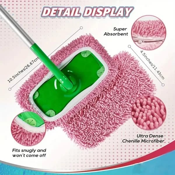 4-pack Swiffer moppbytesdukar - återanvändbara moppdukar för torr- och våtrengöring