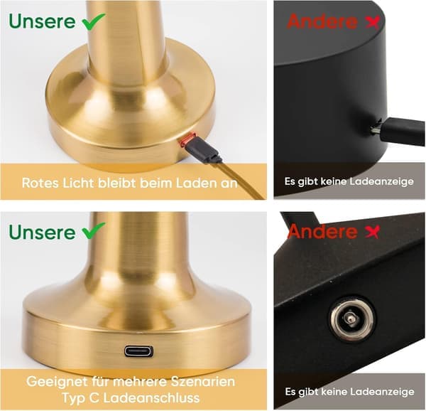 Dæmpbar bordlampe, genopladelig LED-lampe sølv Silver