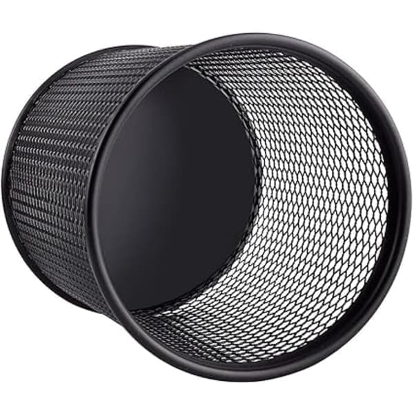 （Sort) 6-pak metalnet penholder til skrivebord