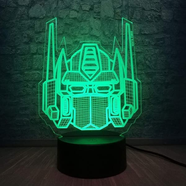 3D Optisk Illusjon Transformers Modell Skrivebord Bordlampe LED Natt