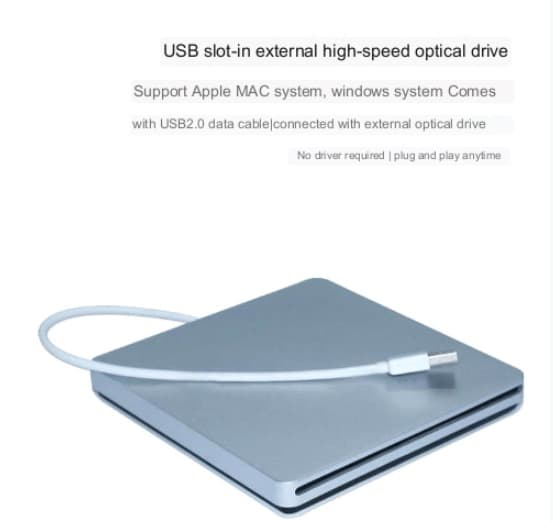Macbook Pro Air Mac Pc Laptop USB Interface Ekstern Slot-in CD/DVD Optisk Drev