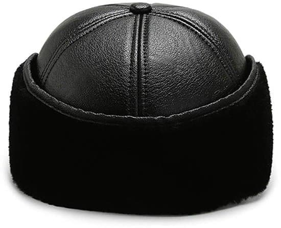 Vinterhat til mænd - Vinterhat med øreklapper - Vinterbaseballkasket i læder - Varm og vindtæt hat - Varm med øreklapper