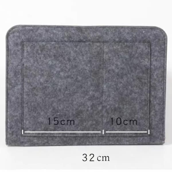 Sengeoppbevaring Fjernkontroll Nettbrett Telefon Oppbevaringsveske til Seng Sofa Lys Grå Light Grey