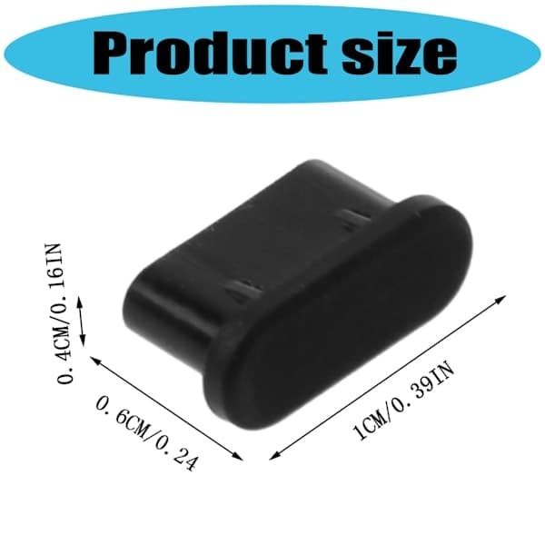 12 kpl silikonisia USB C -pölysuojia, Type C -pölysuoja, Type C -pölysuoja