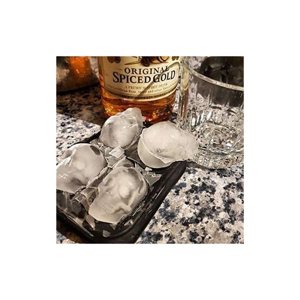 Dødningehoved isterningform, 2 isterningforme, super fleksibel silikone isterningform, 3D dødningehoved isterningform til whisky, cocktails og