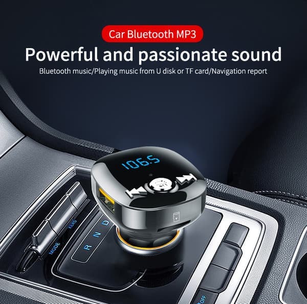 INF FM-sender til bil - Bluetooth-adapter med QC3.0 biloplader