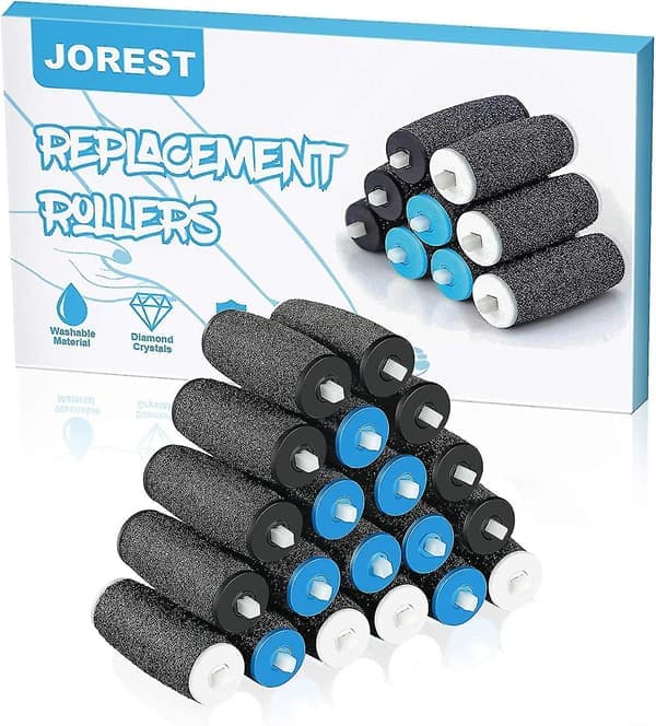 [20 stk.] Erstatningsruller for Scholl Velvet Smooth, 3 typer ruhet, pimpsteinrefill