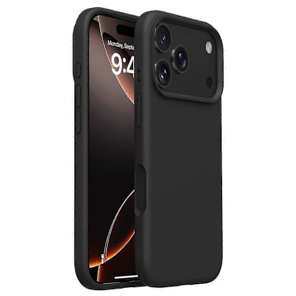 Flydende silikonecover til iPhone 17 Pro Max, sort Black