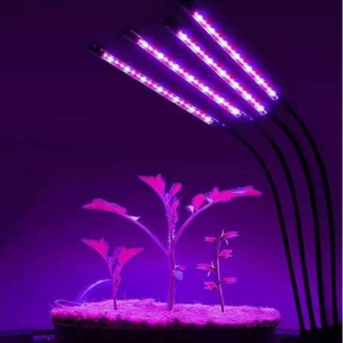 Växtlampa / växtbelysning med 4 flexibla LED-rör 1-pack