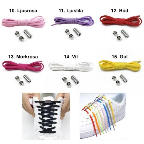 3 par snörfria elastiska skosnören Brun Brown