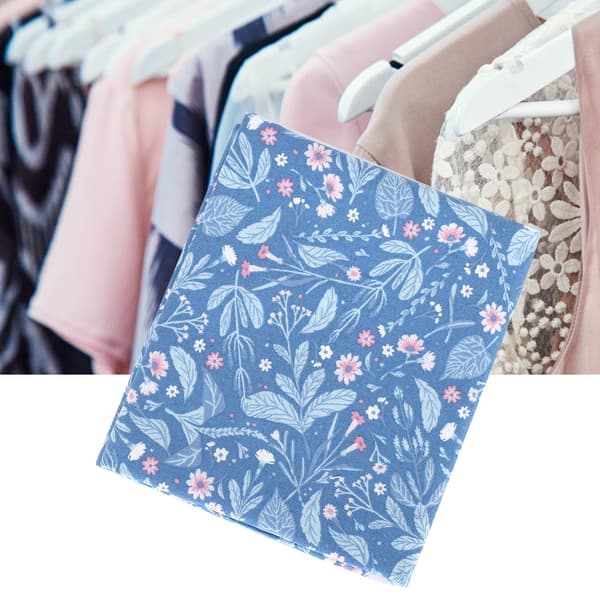 Växtblomma Bomuldsdug Blomstret Patch Work DIY Håndlavede Materialer Syartikler400304- Flora-Blå