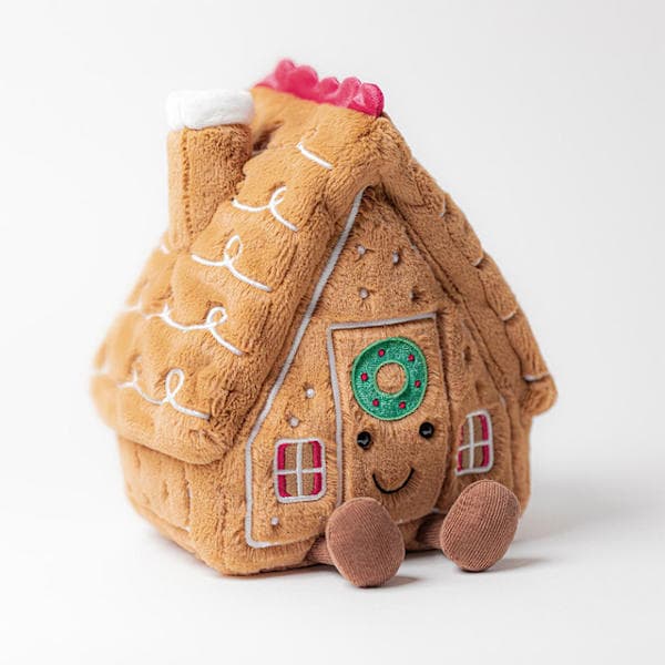 Jellycat Amuseables Pepperkakehus Kosedyr, 22 cm